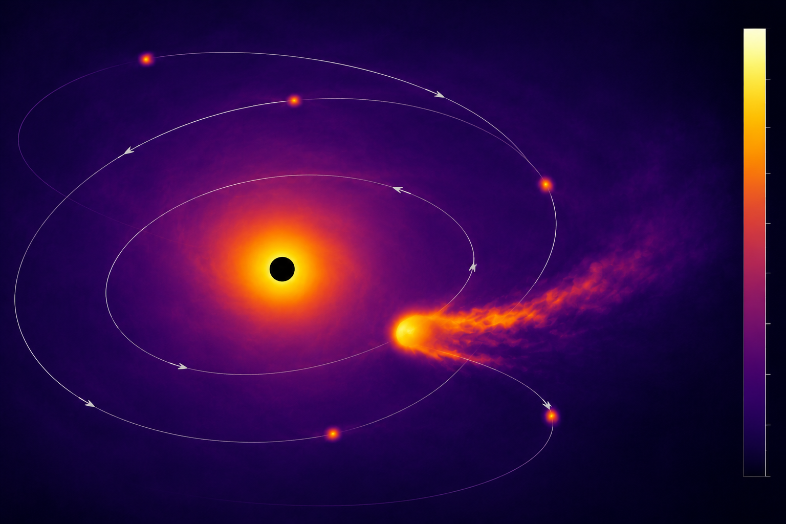 Modeling gas clouds in the vicinity of a black hole